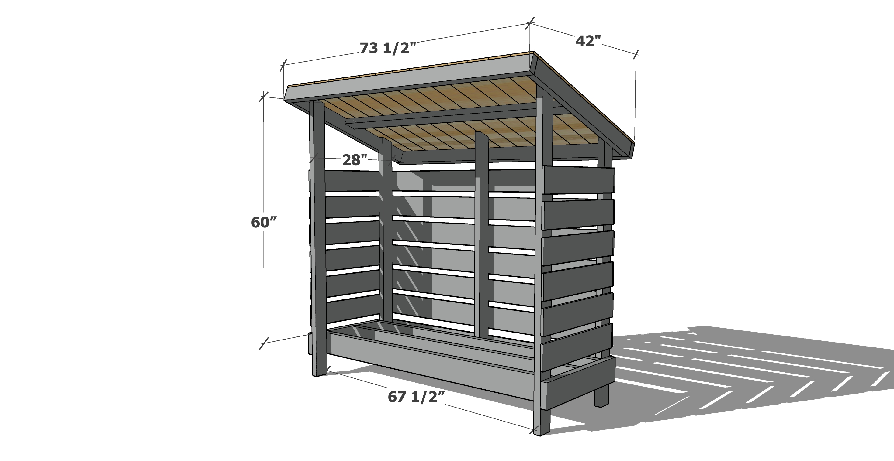 Simple discount firewood shed